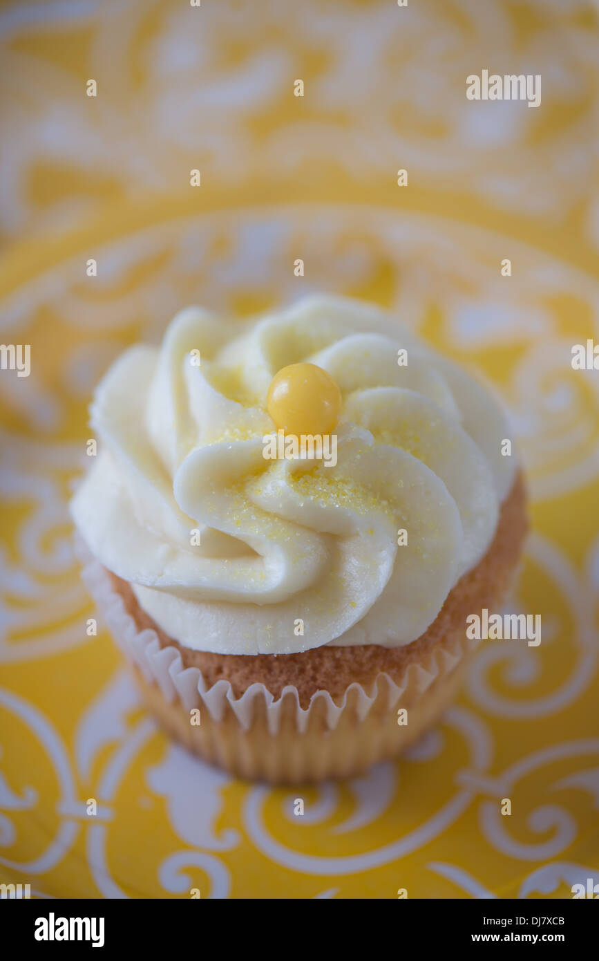 Cupcake mit Zuckerguss. Stockfoto
