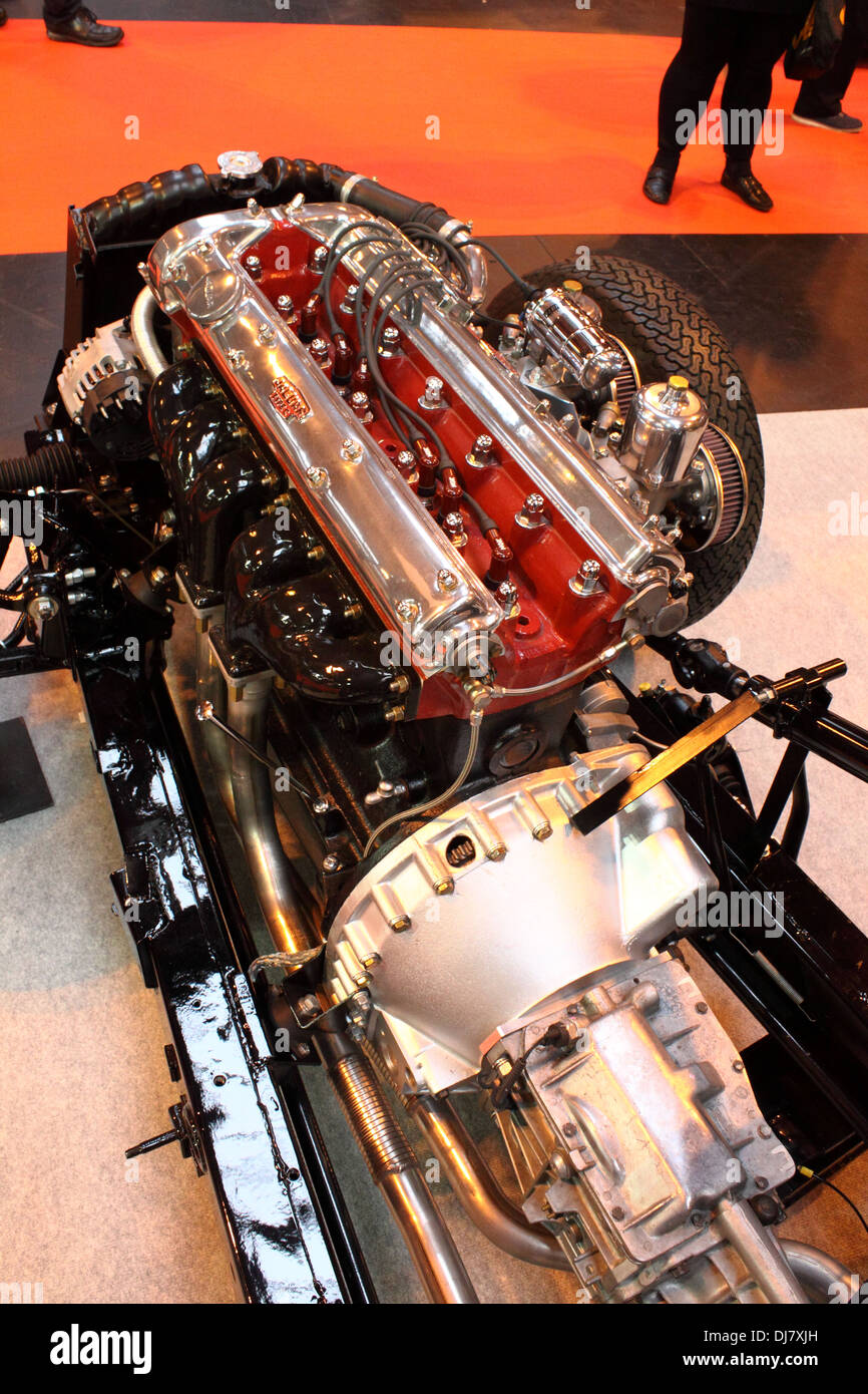 Jaguar XK-Motor auf dem Display an der 2013 Birmingham NEC Classic Car Show Stockfoto