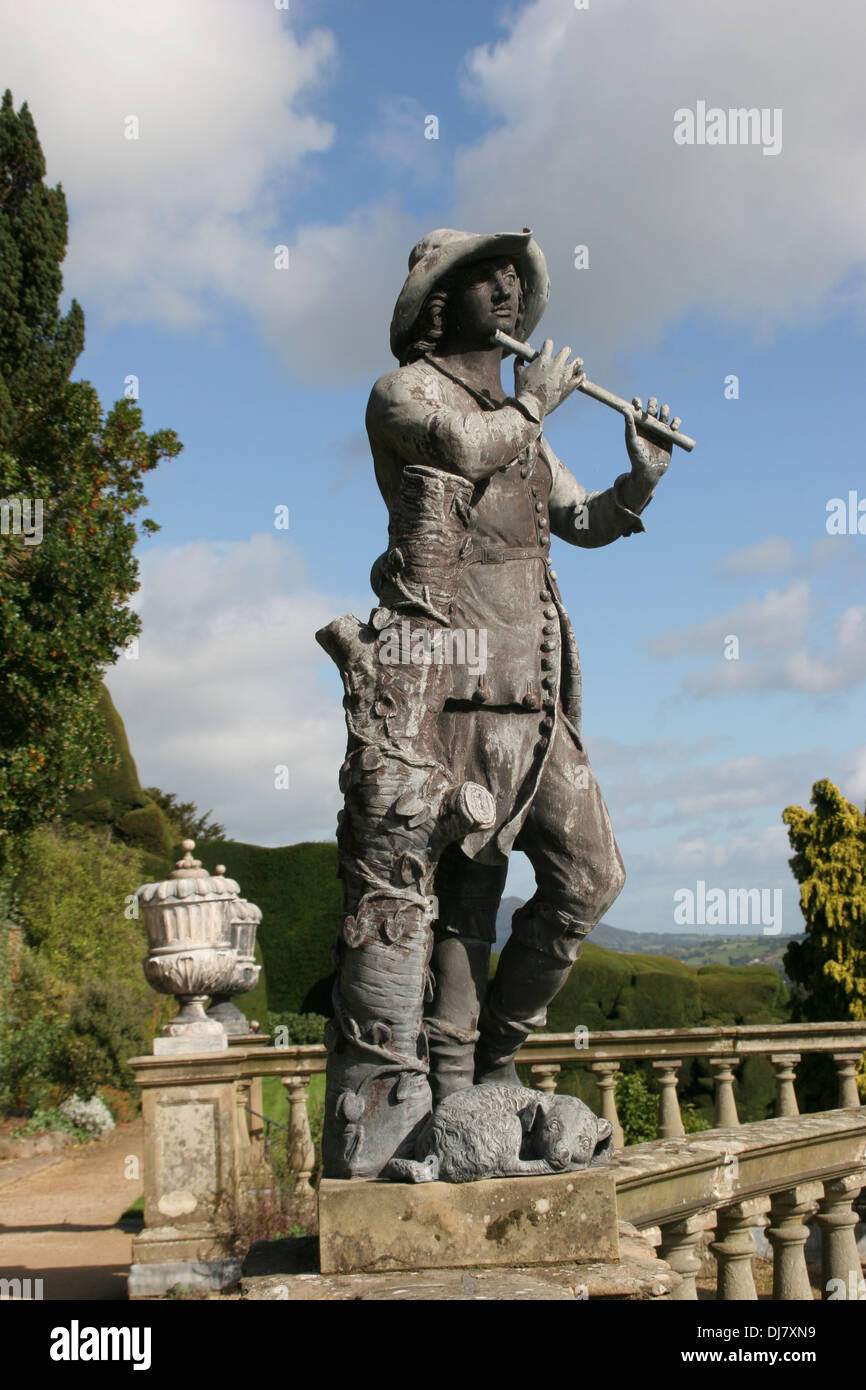 Pfeifer-Abbildung auf Balustrade Powis Castle NT Welshpool Powys Wales UK Stockfoto