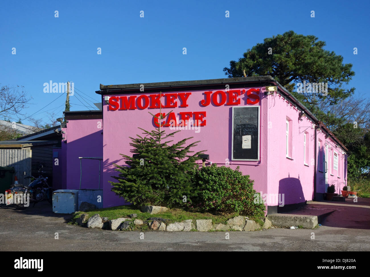 "Smokey Joes" Straßencafé in der Nähe von Redruth in Cornwall, Großbritannien Stockfoto