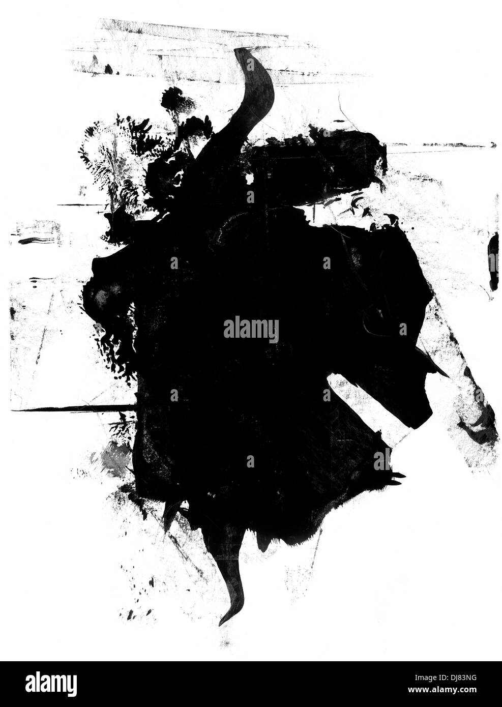 Hochauflösende schwarz-weiß Grunge Maske Stockfoto