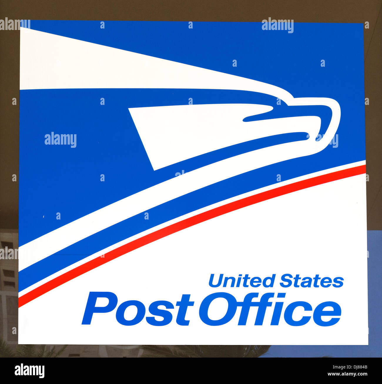 Zeichen außerhalb einer US Post Office, Florida, USA Stockfoto