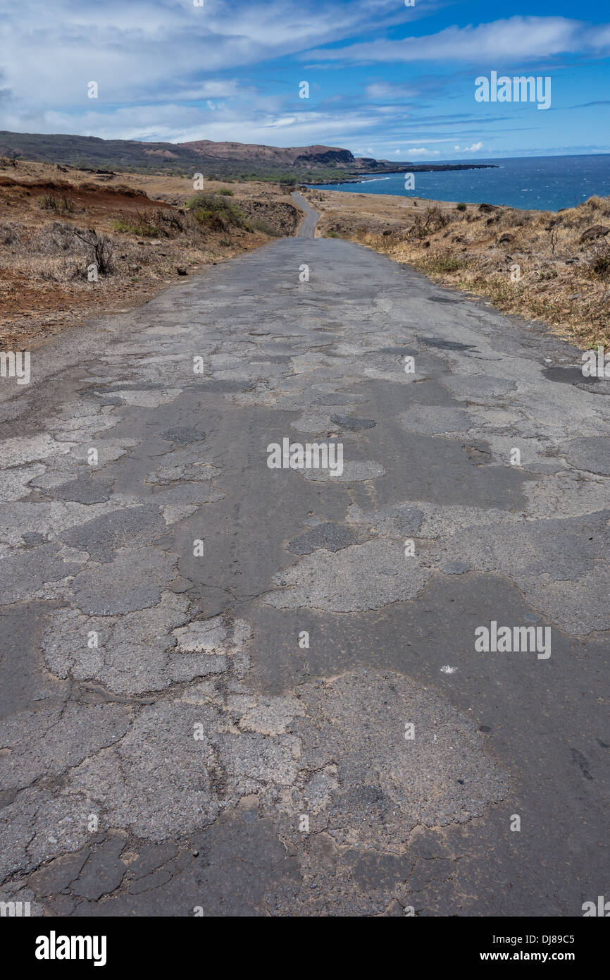 Eines der holpriger und mehr vernachlässigte Teil Mauis Hana Highway Stockfoto