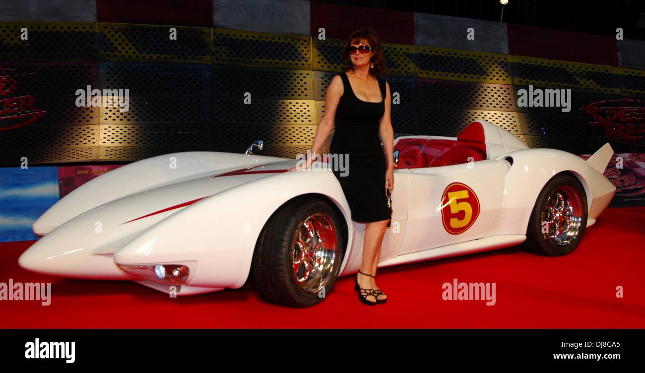 Susan Sarandon bei der Premiere von "Speed Racer" in Berlin. Stockfoto
