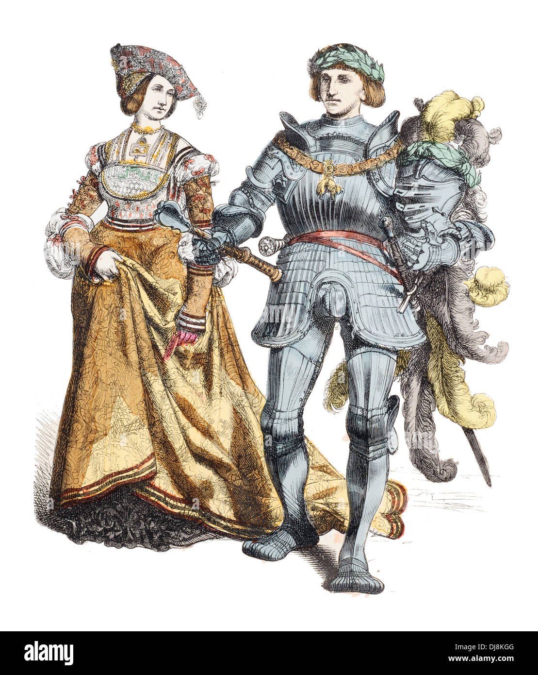 Frühen 16. Jahrhundert XVI Deutsch Prinz und Prinzessin Stockfoto