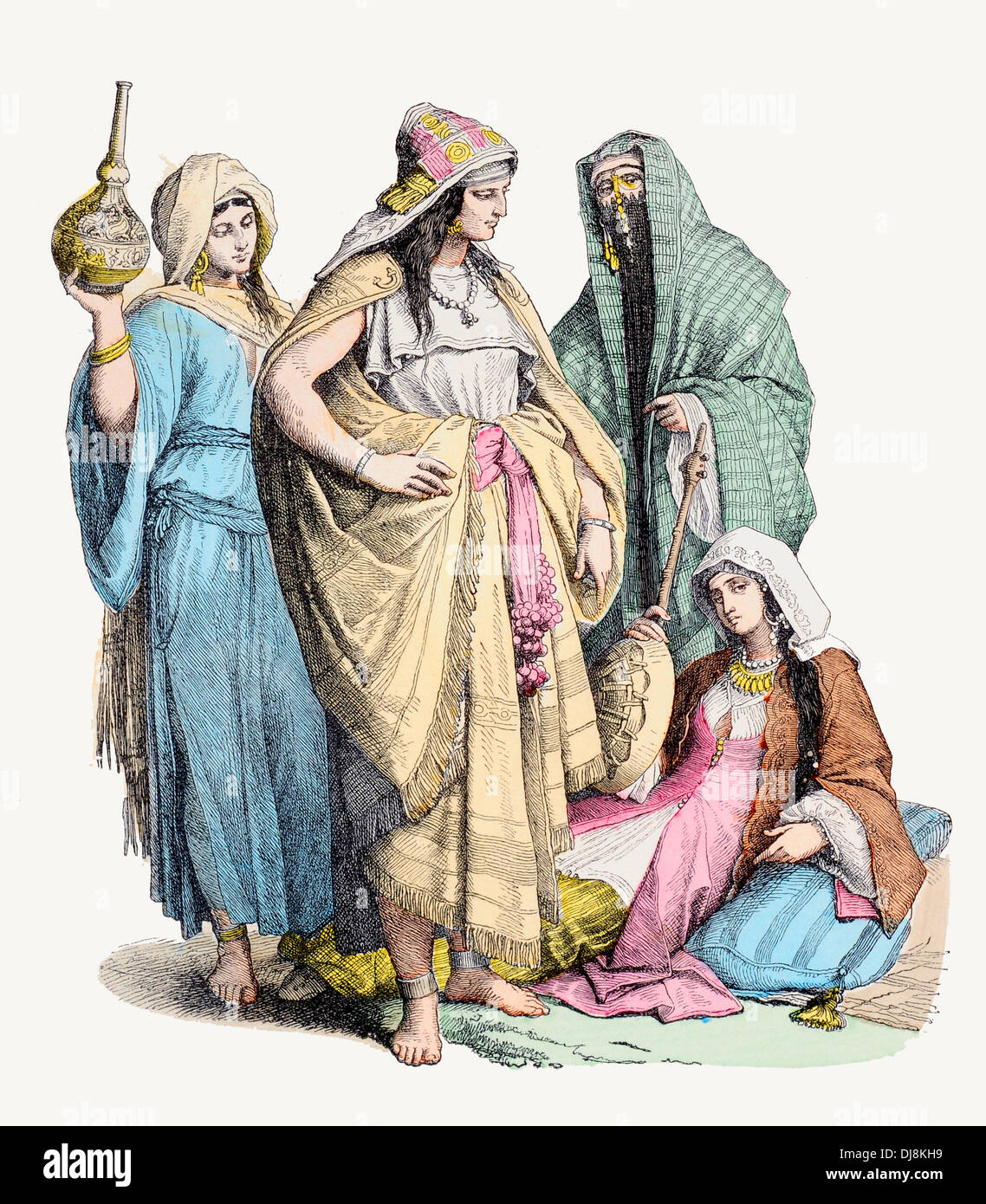 4. IV 5. V 6. VI Jahrhundert arabische Frauen Kostüme Stockfoto