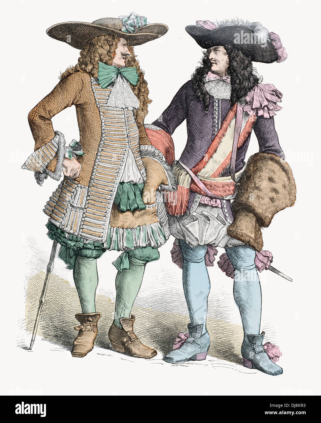 Ende des 17. Jahrhunderts XVII französischen Offizier und Edelmann Stockfoto