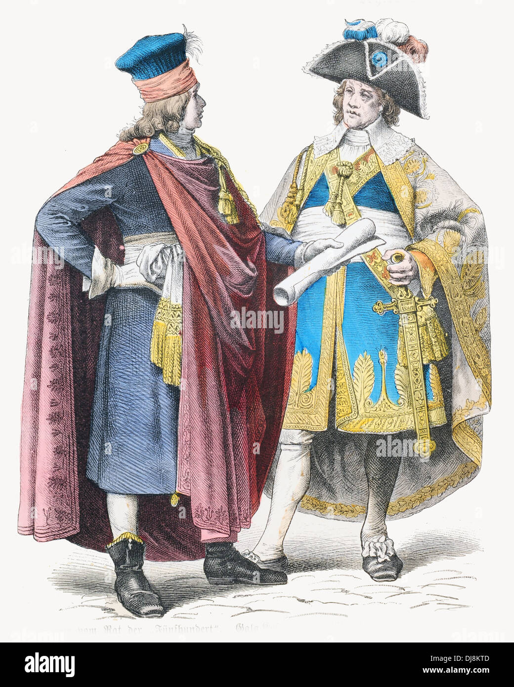 18. Jahrhundert XVIII Frankreich Mitglieder des Verzeichnisses in Gala Kleid französische Revolution Stockfoto