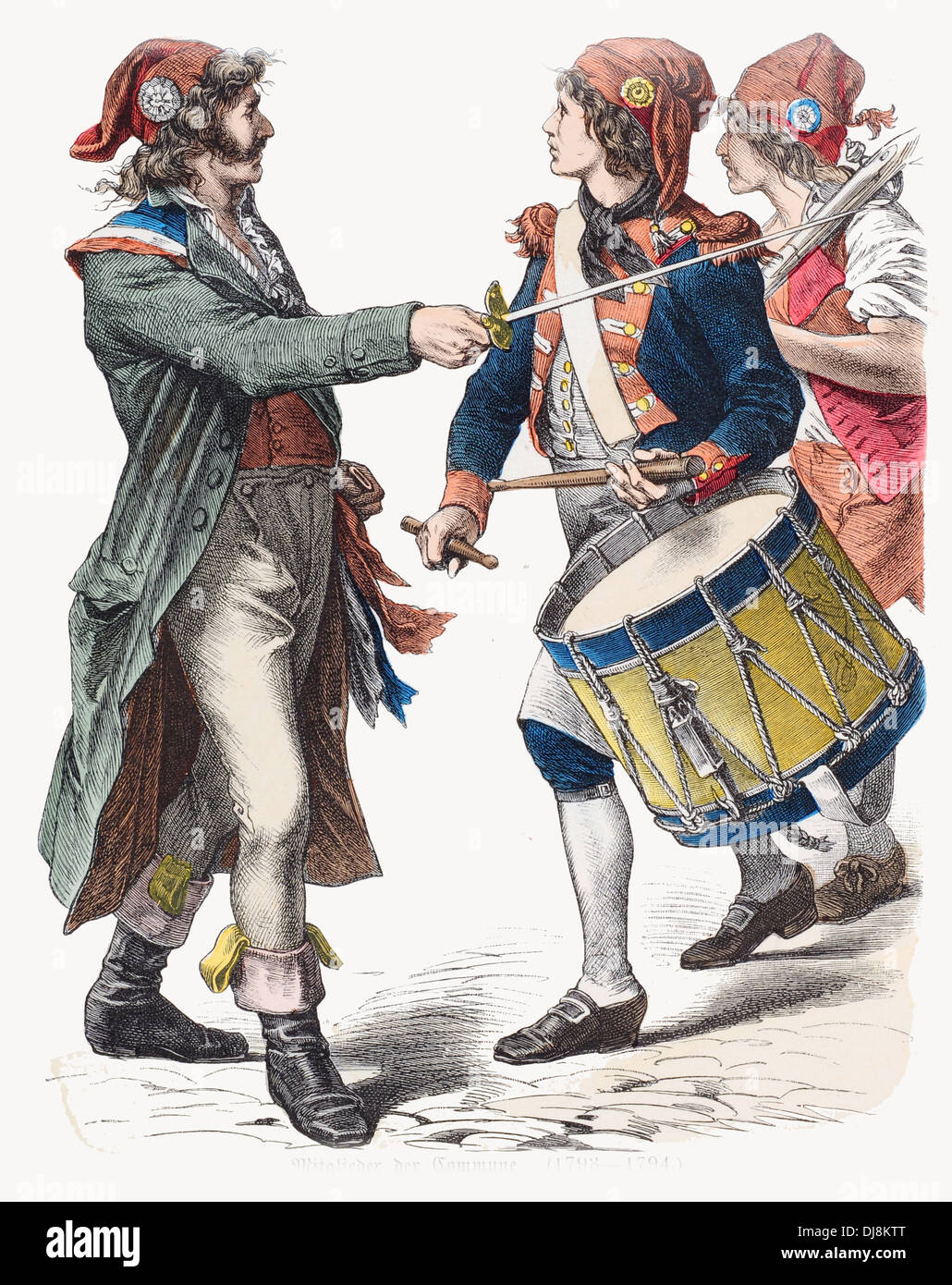 Ende des 18. Jahrhunderts XVIII Französisch Revolution Paris Mitglieder der Gemeinde Stockfoto