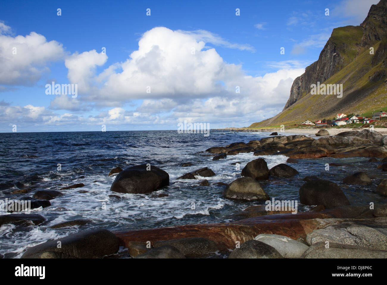 Vikten Strand, Flakstad Island, Lofoten Inseln, Nordland, Norwegen, Skandinavien, Europa Stockfoto