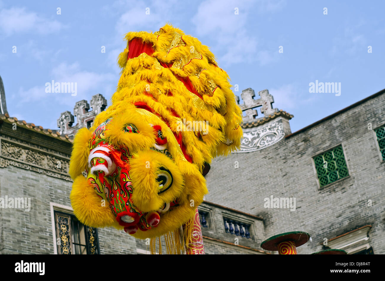 Löwentanz, Zumiao uralten Tempel, Foshan Guangzhou Stockfoto