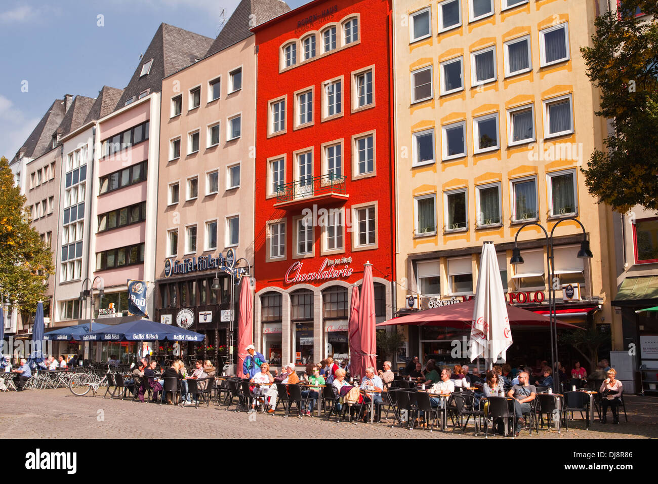 Alter Markt in der Altstadt von Köln. Stockfoto