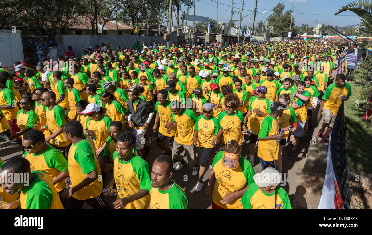Addis Abeba, Äthiopien – 24. November: Die 13. Auflage Great Ethiopian Run, das größte Straßenrennen in Afrika und der Gewinner des th Stockfoto