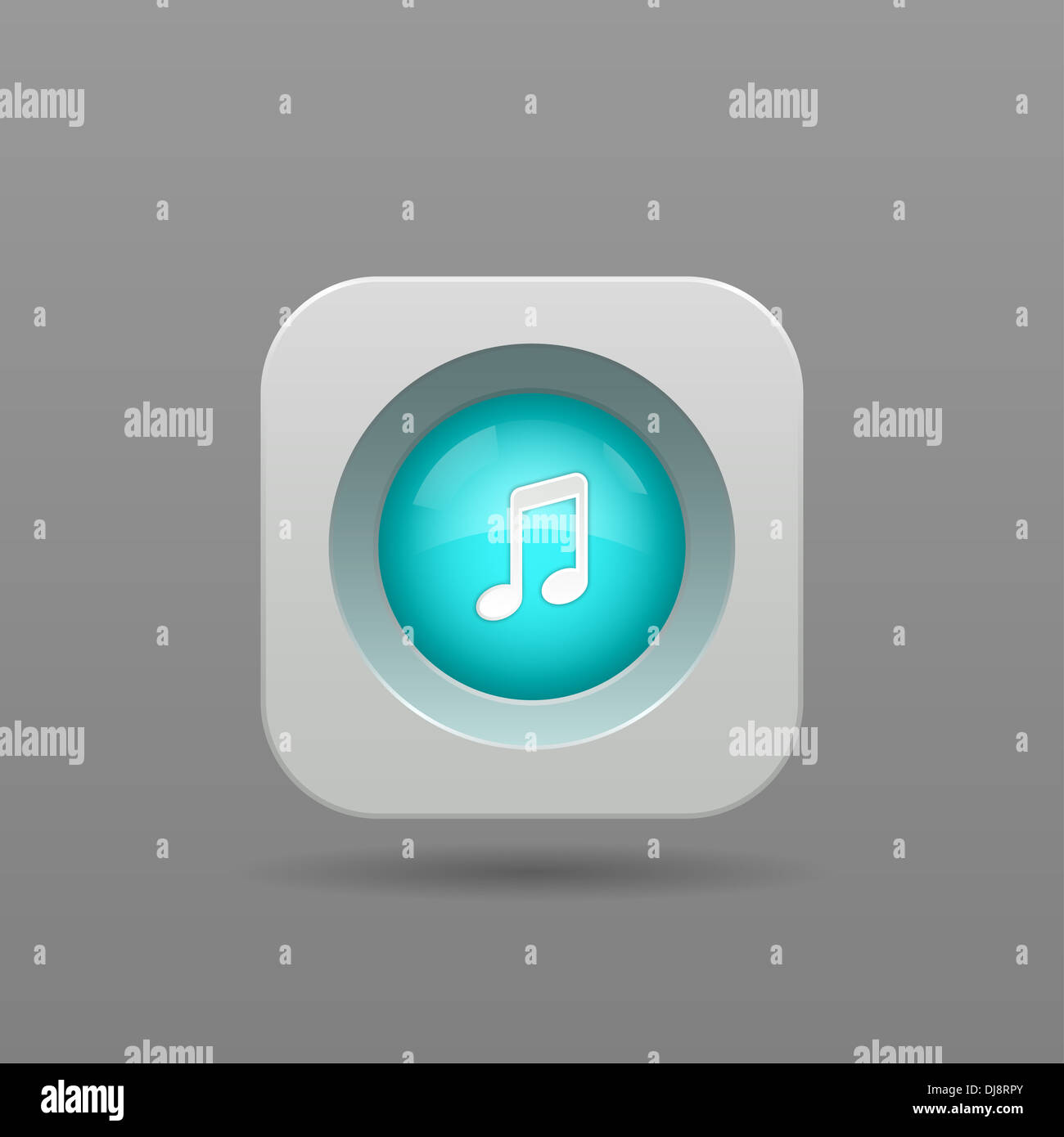 Musik Schaltfläche Notiz - App-Symbol Stockfoto