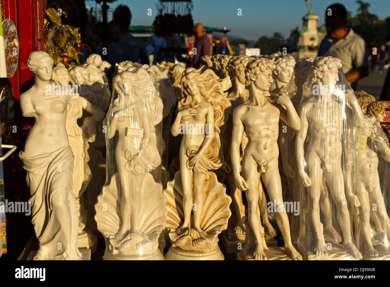 Modell-Skulpturen aus Kunststoff Rappen, Piazzale Michelangelo, Florenz, Italien Stockfoto