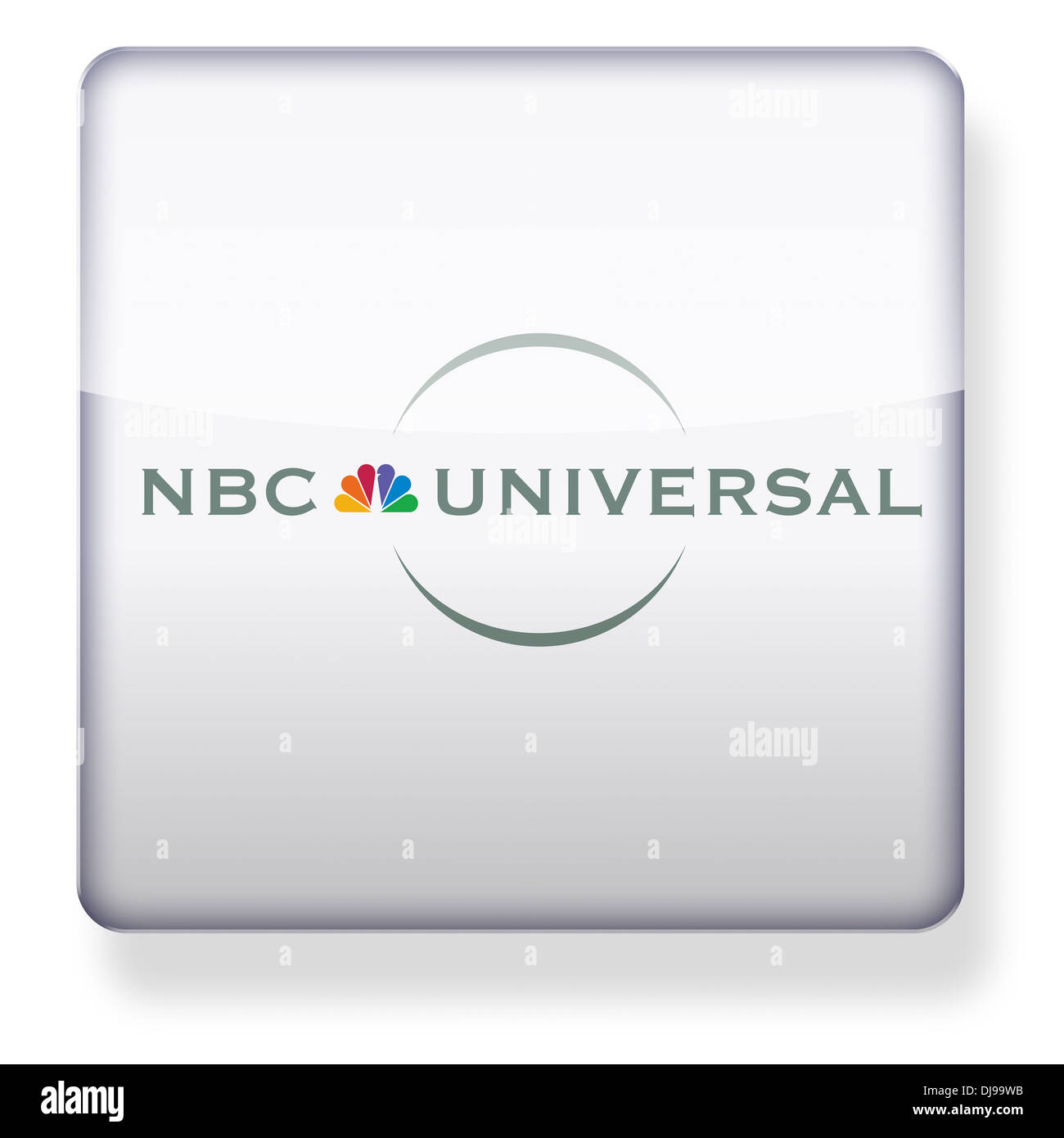 NBC Universal Logo als ein app-Symbol. Clipping-Pfad enthalten. Stockfoto