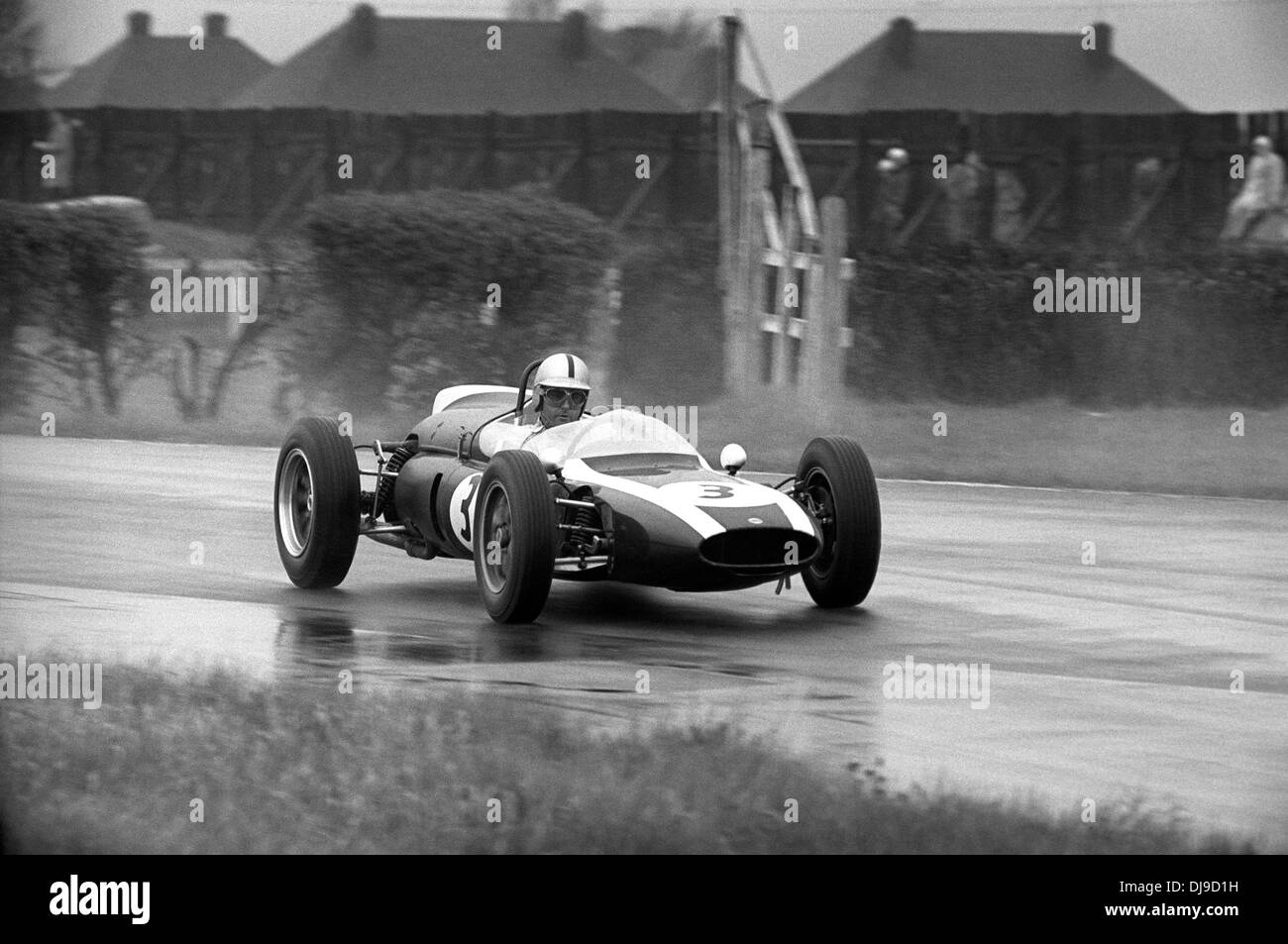 Jack Brabham gewann in der Cooper T55 Climax, XVI BARC Aintree 200, England 22. April 1961. Stockfoto