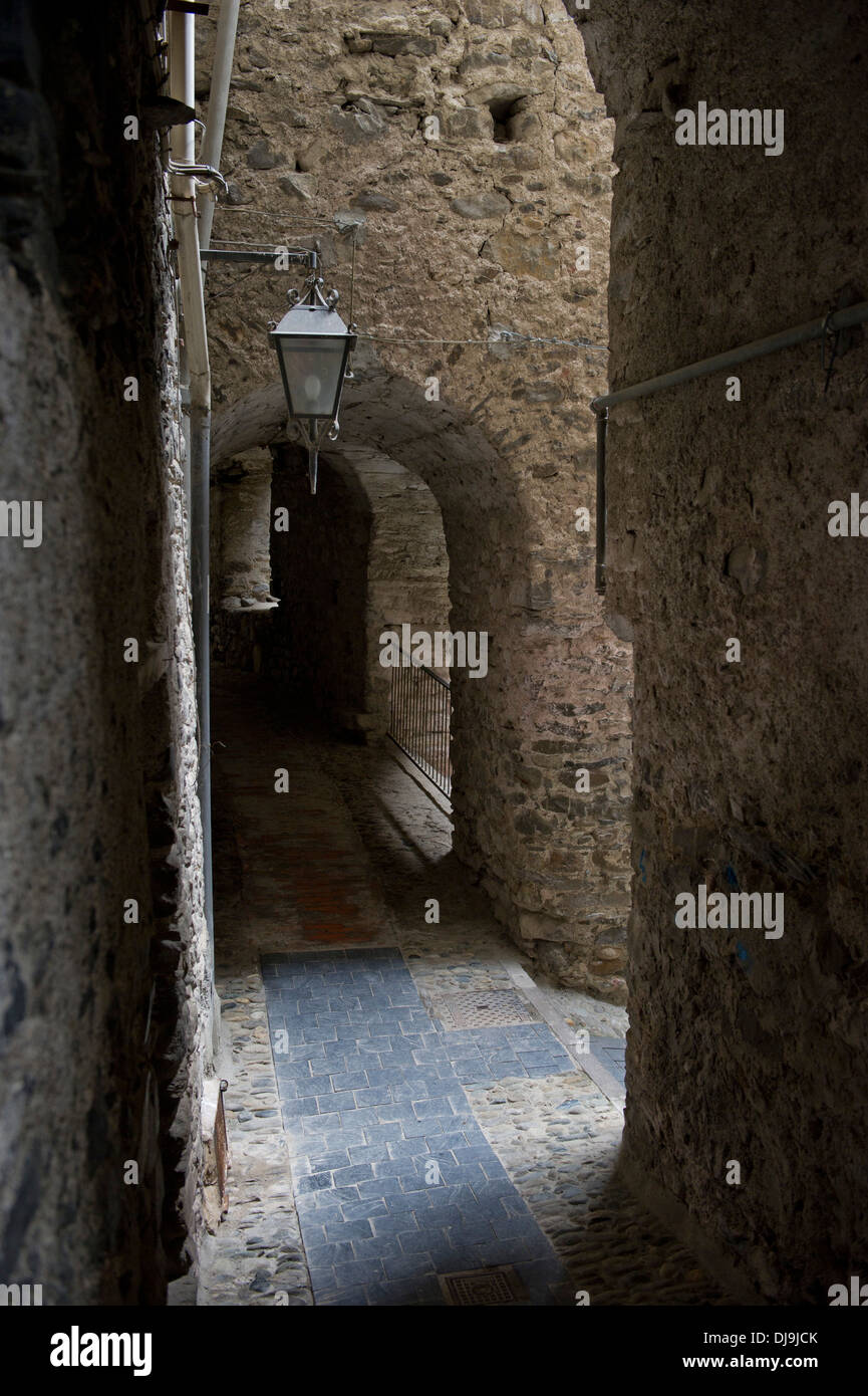 Europa Italien Ligurien Piga altes Dorf geformt Schiefer Portale Mittelalter niemand Reisen im freien Stockfoto