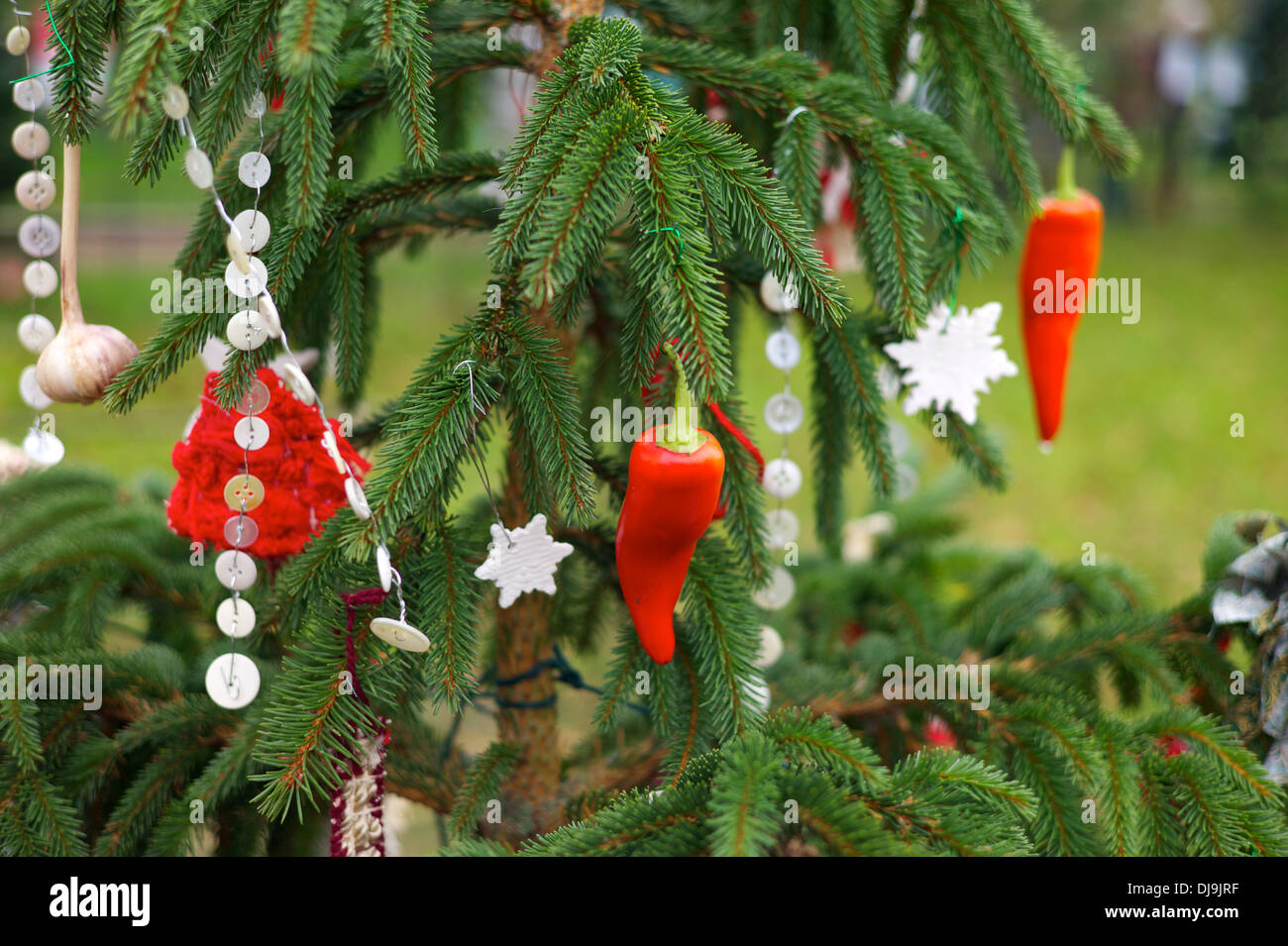 Home-made Christbaumschmuck, UK Stockfoto