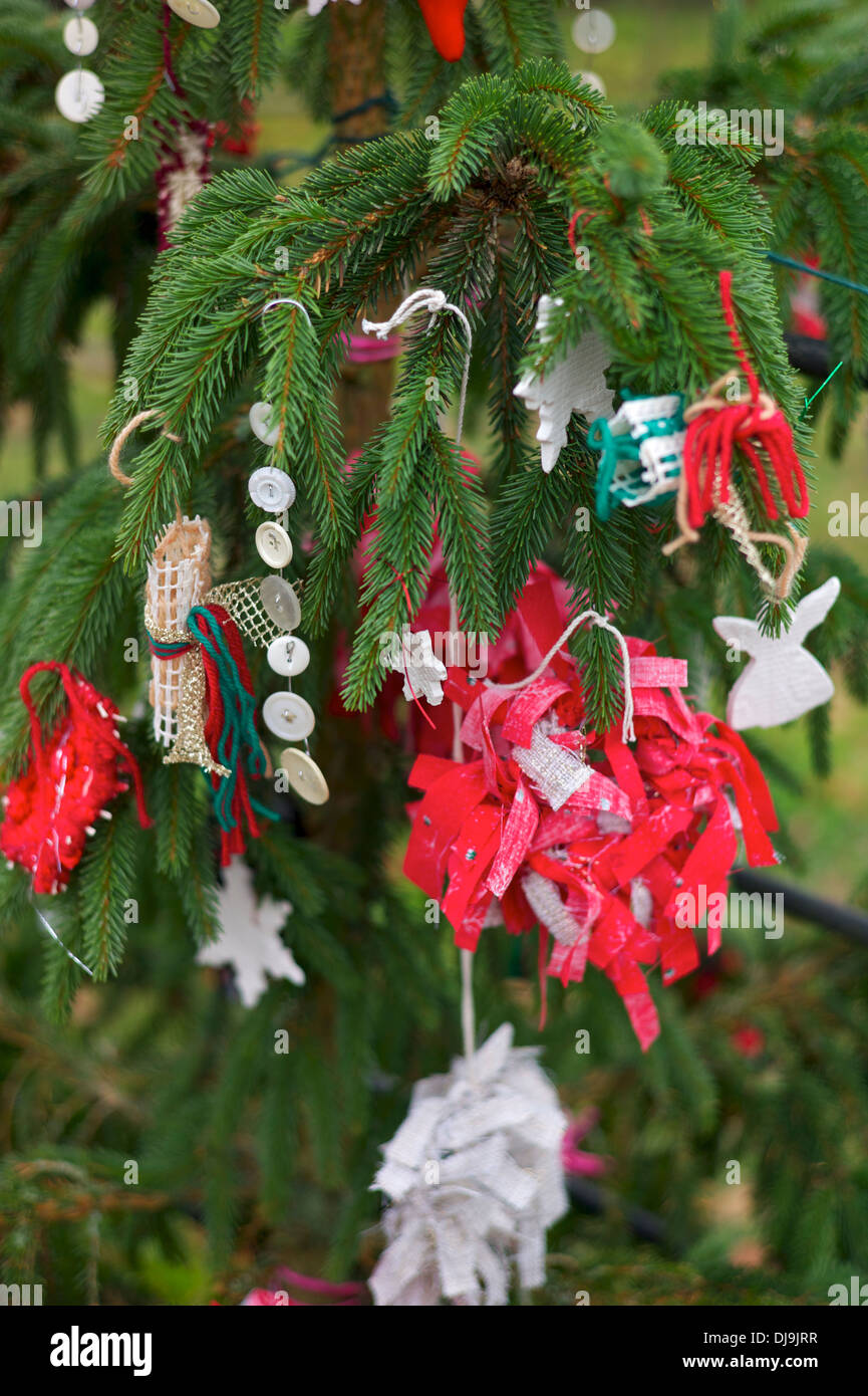 Home-made Christbaumschmuck, UK Stockfoto