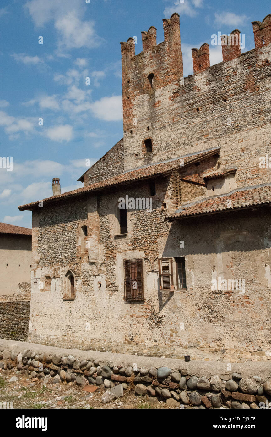 Burg, Europa, historisches, Italien, Lombardei, Malpaga, traditionell, Reisen, im freien Stockfoto