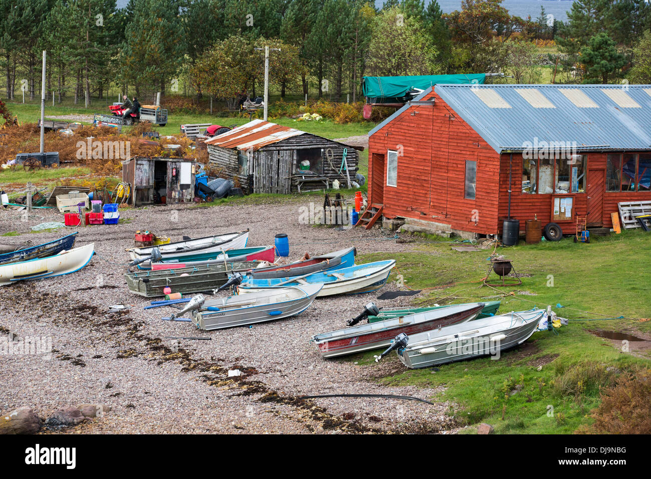 Scoraig in NW-Schottland, eines der am weitesten entfernten Gemeinden auf Festland Großbritannien, Heimat von rund 70 Menschen, Stockfoto