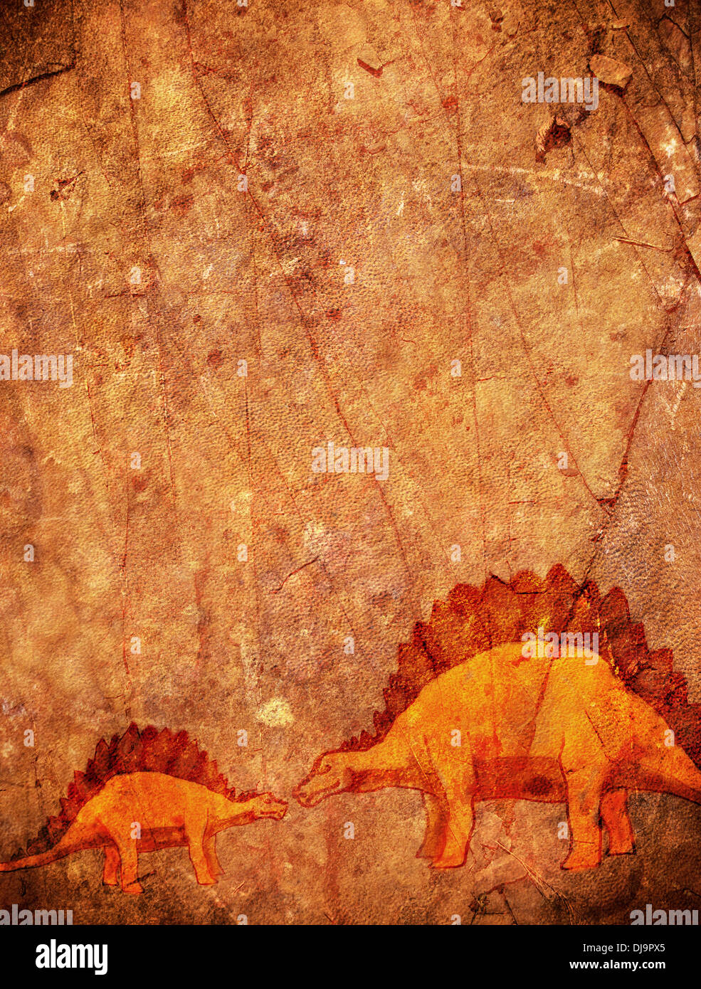 prähistorische Hintergrund mit Dinosaurier und Kopie Stockfoto