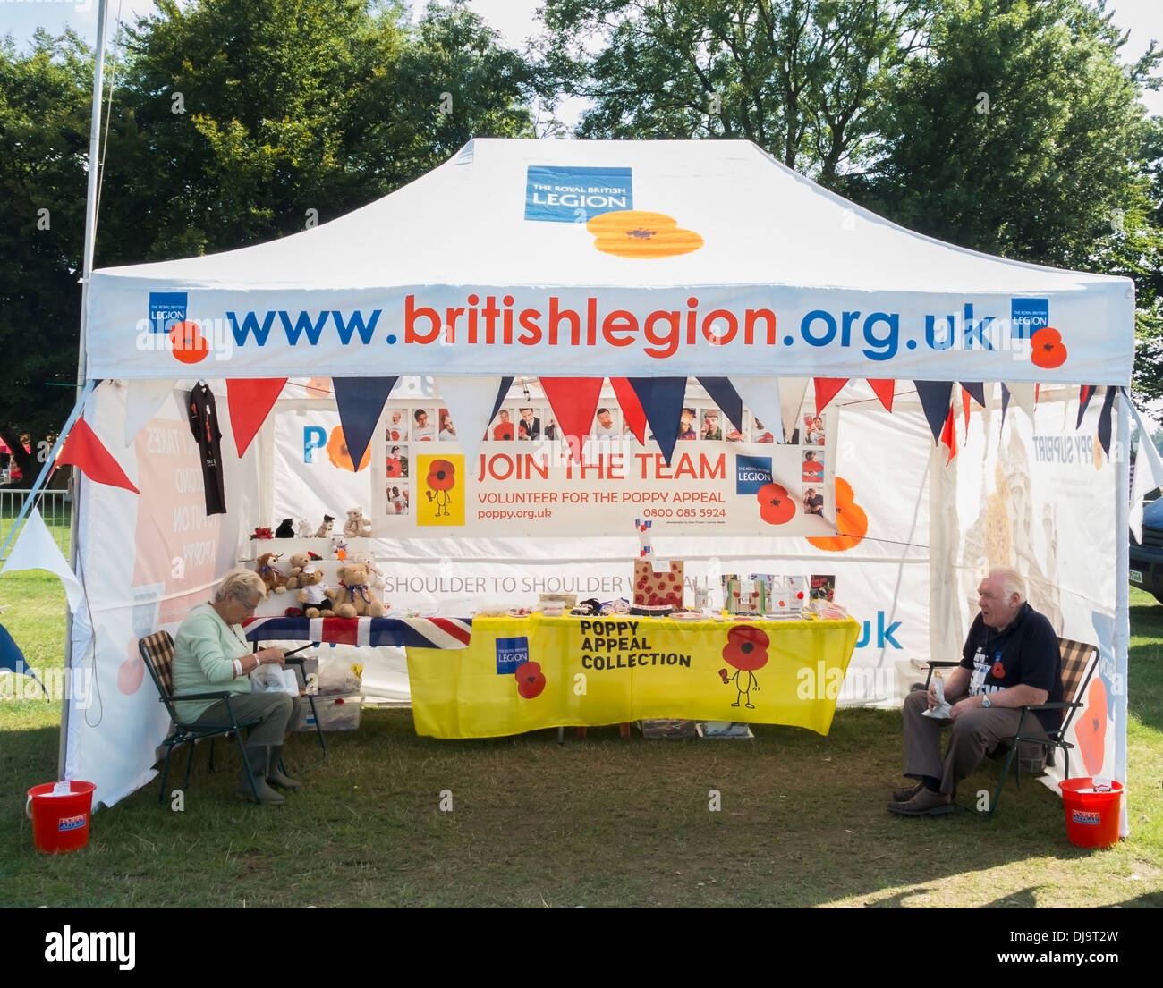 British Legion Collection Zelt Stockfoto