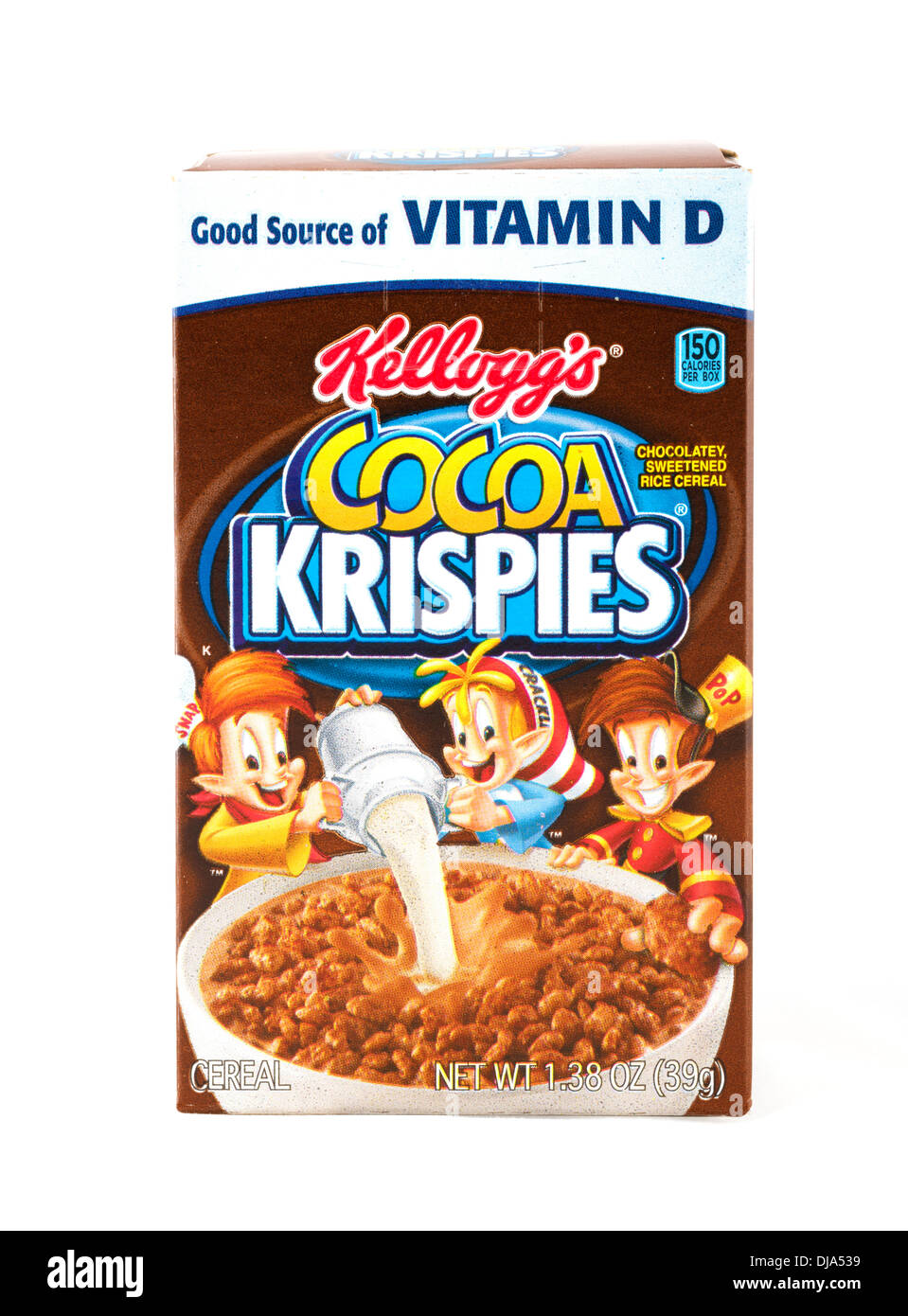 Päckchen von Kellogg's Cocoa Krispies Frühstück Getreide aus einem Fun Pak, USA Stockfoto