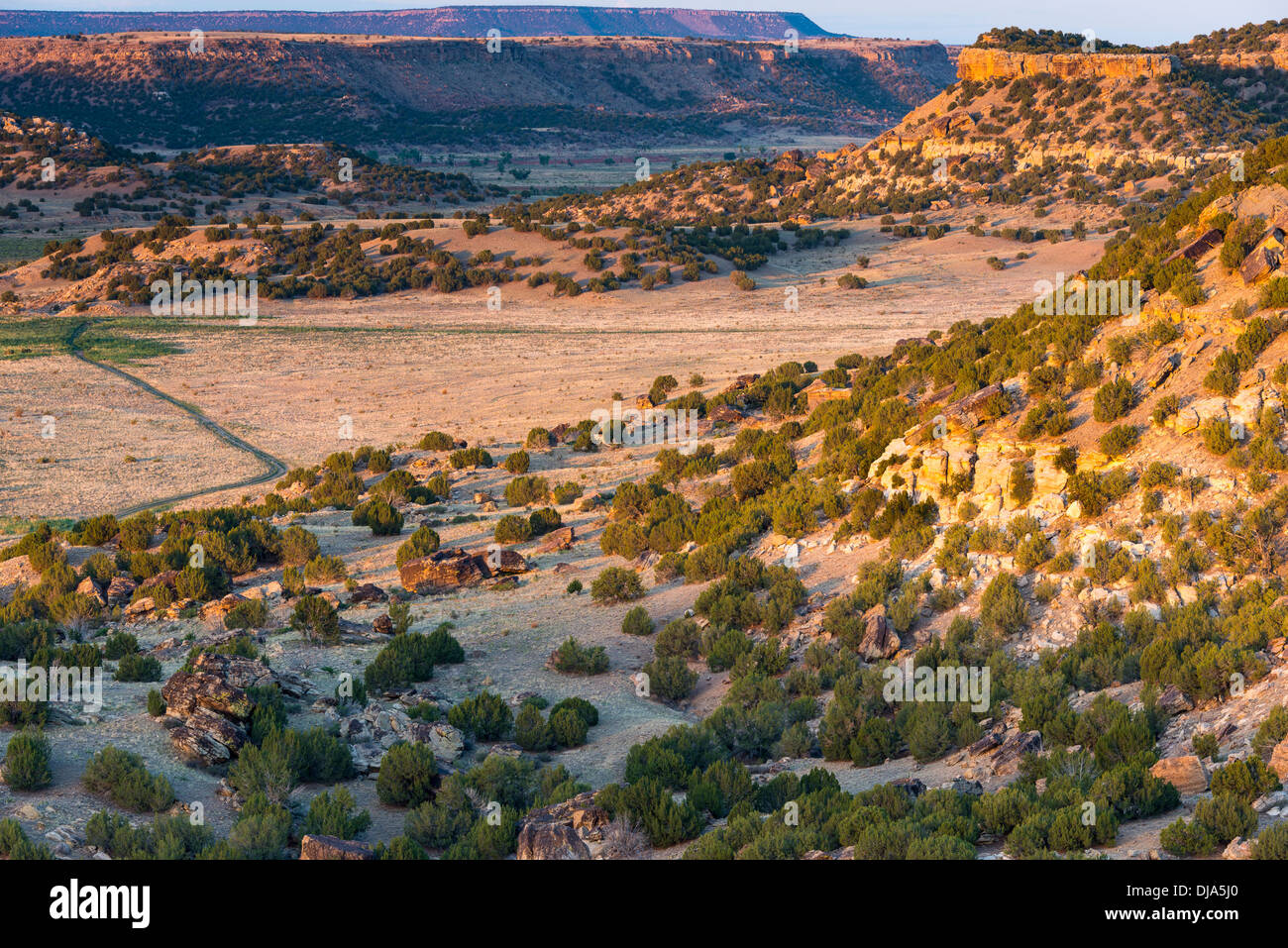 Blick auf den Canyon Purgatoire Fluss, Picketwire Canyonlands, Comanche National Grassland südlich von La Junta, Colorado. Stockfoto