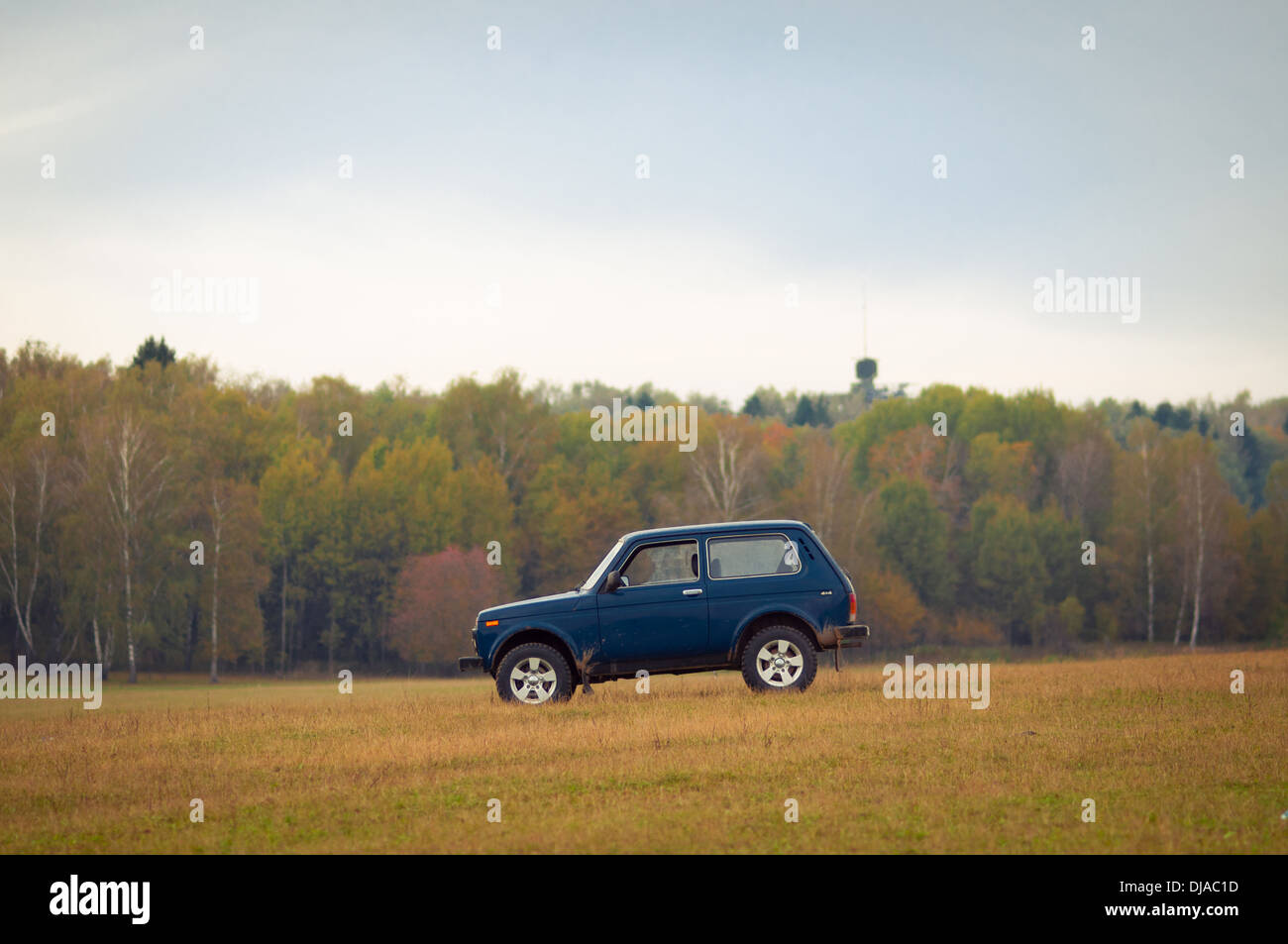 Sowjetische und russische SUV Lada Niva 4 x 4 Stockfoto