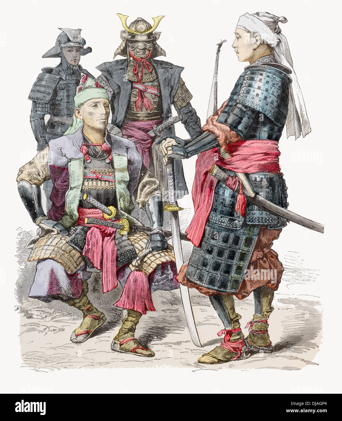 19. Jahrhundert XIX Japan Richter und Soldaten Samurai Stockfoto