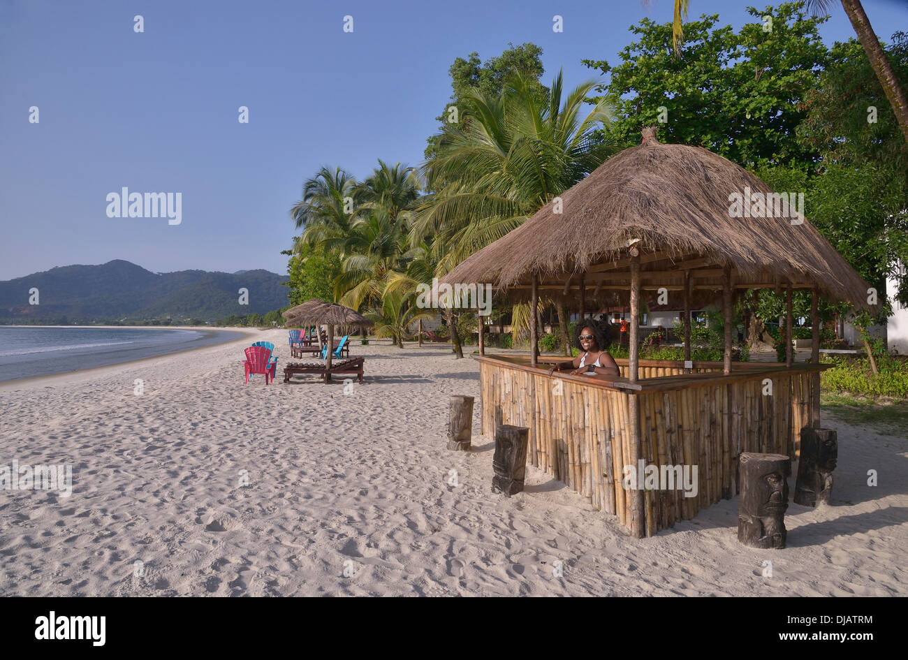 Strandbar, Banana Beach Resort, Banana Beach, Banana, Western Area Region, Sierra Leone Stockfoto