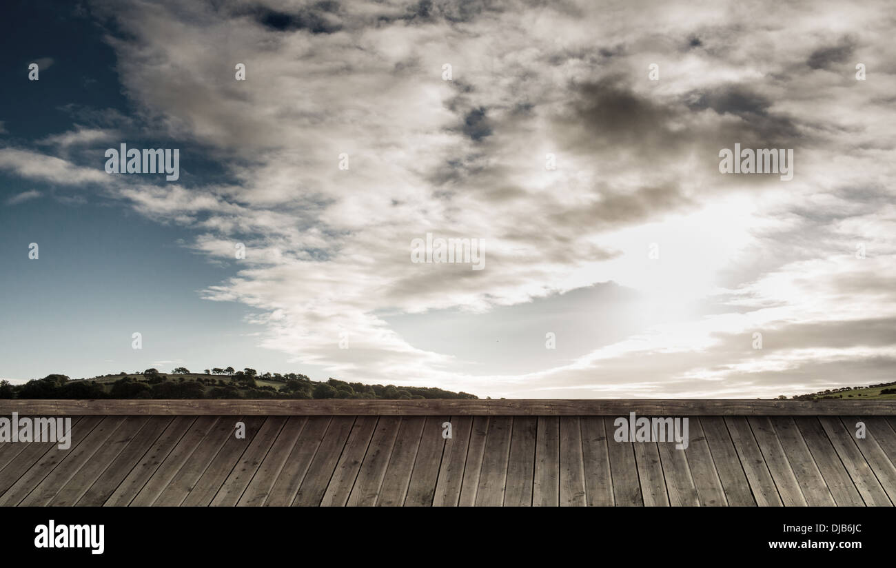 Landschaft auf die Wand gemalt Stockfoto