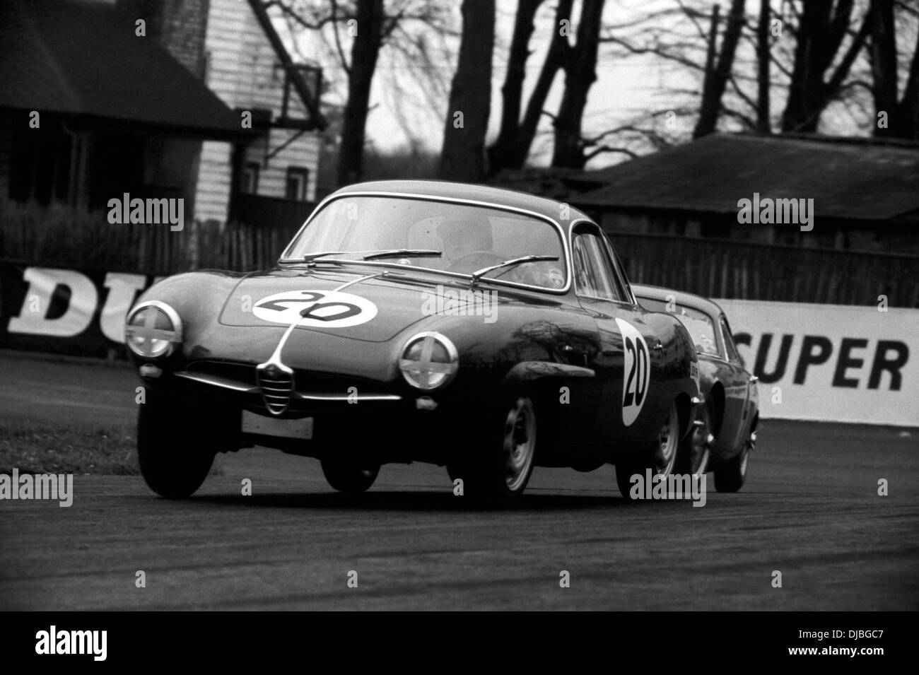 Alfa Romeo racing in Oulton Park, England 2. April 1960. Stockfoto