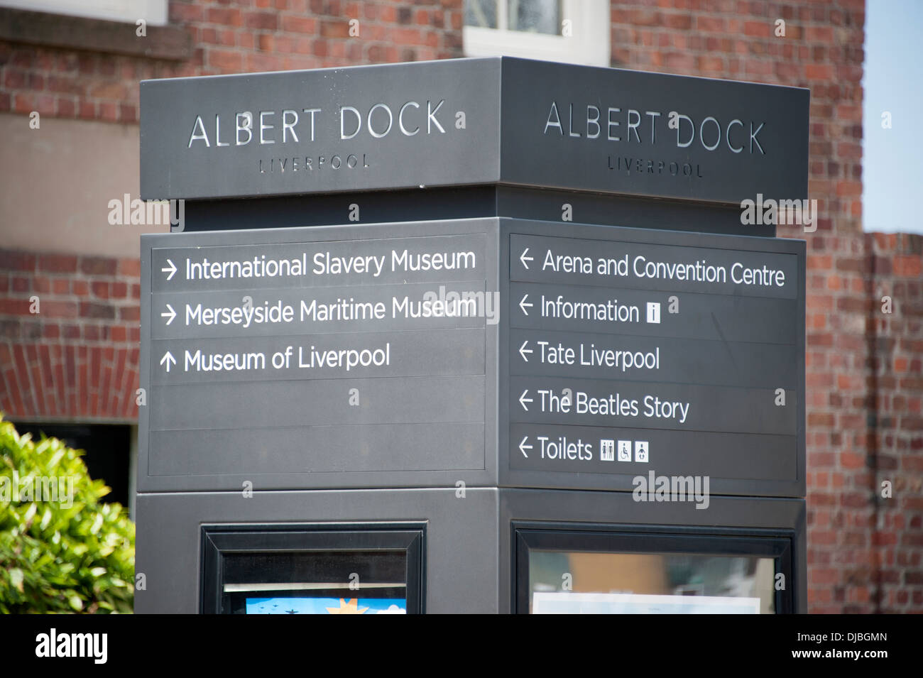 Liverpool Albert Dock touristischen Reiseziel Museum Zeichen Stockfoto
