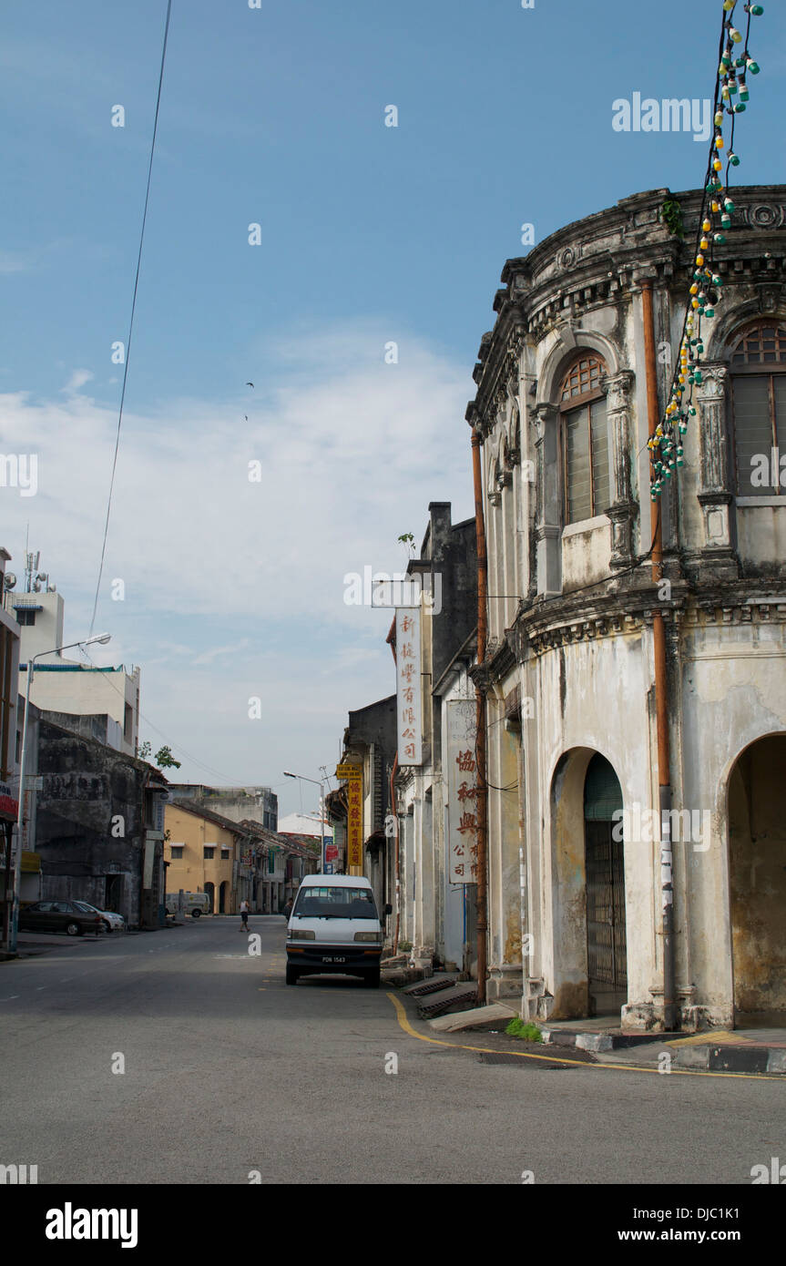 Straße in Georgetown, Penang, teils auf UNESCO-Weltkulturerbe Stockfoto