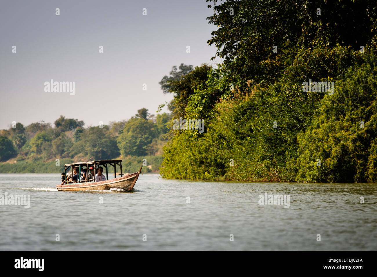 Binnenschifffahrt auf dem Mekong River, Champassack, Laos. Stockfoto
