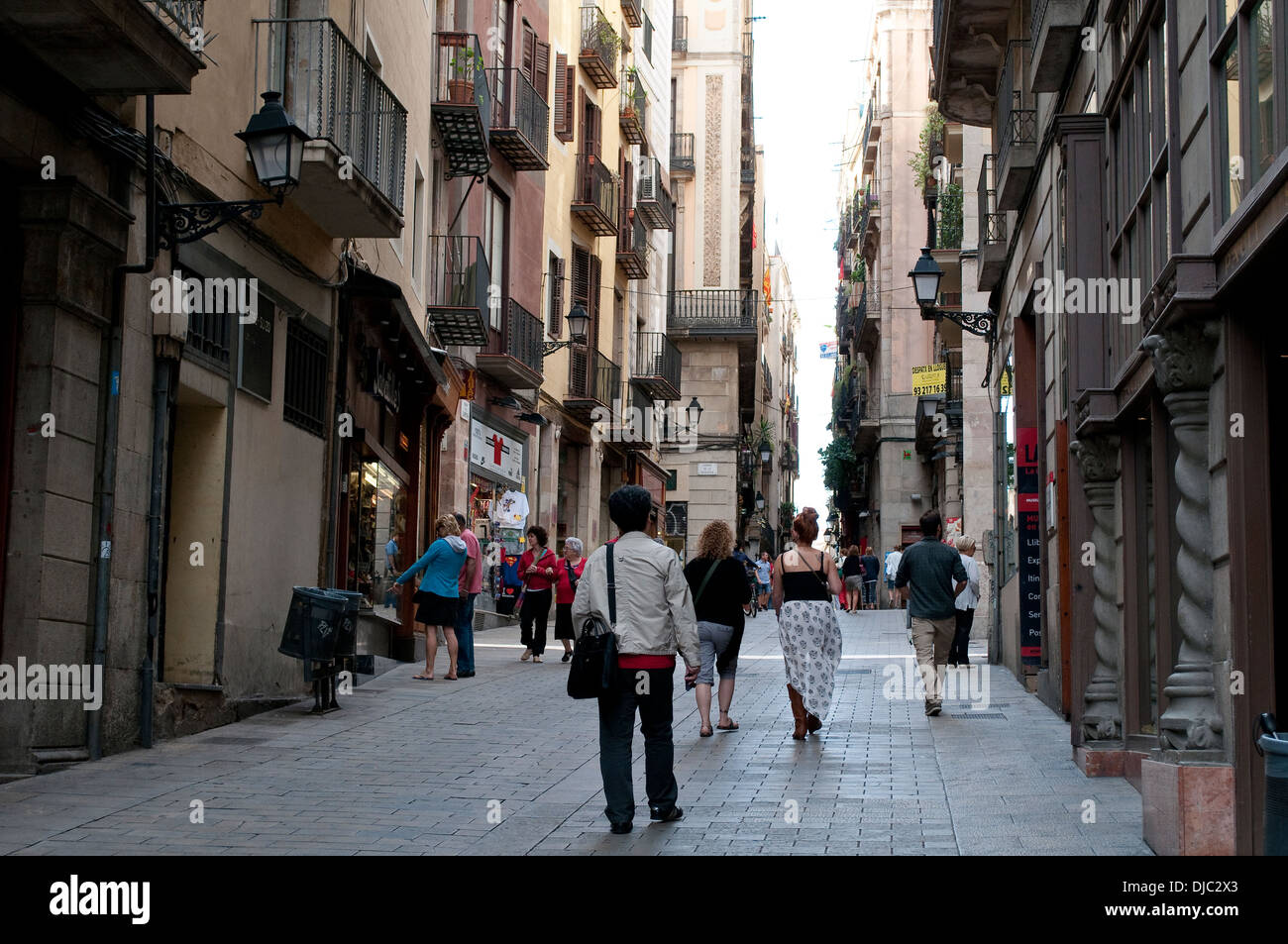 Fußgängerzone in der Altstadt, Barcelona, Spanien Stockfoto