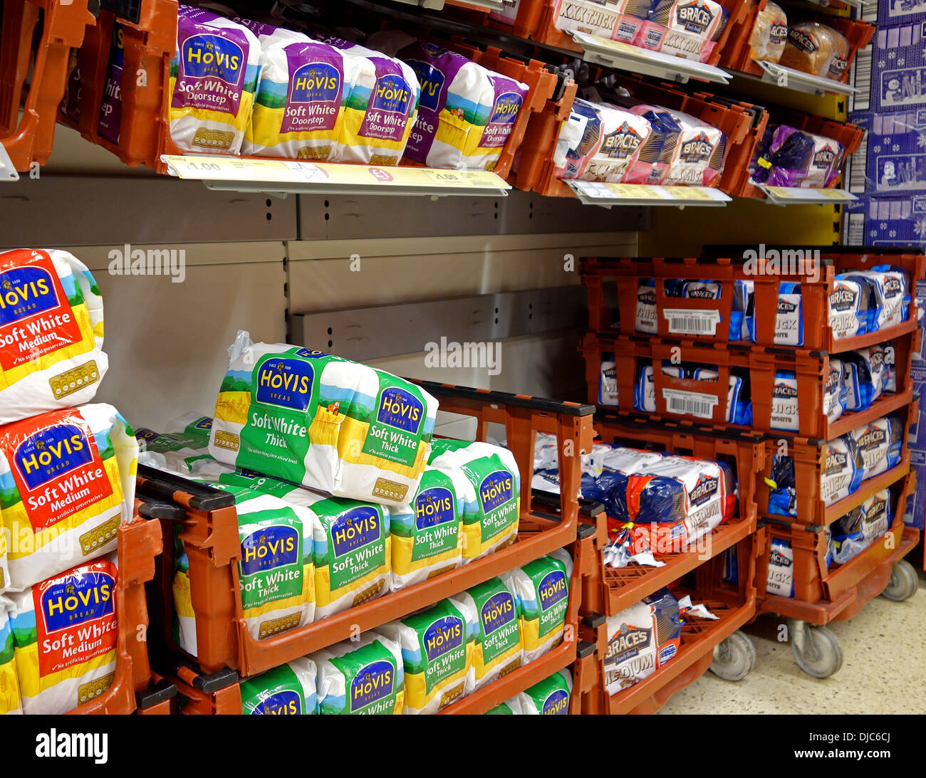 Hovis Brot im Supermarkt Stockfoto