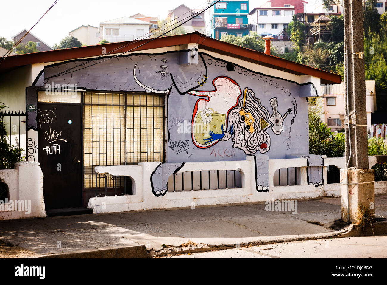 Street Art in Valparaiso, Chile. Stockfoto