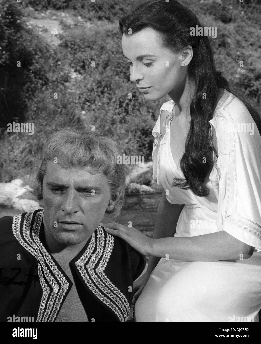 Richard Burton und Claire Bloom am Set des Films, Alexander der große, 1956 Stockfoto