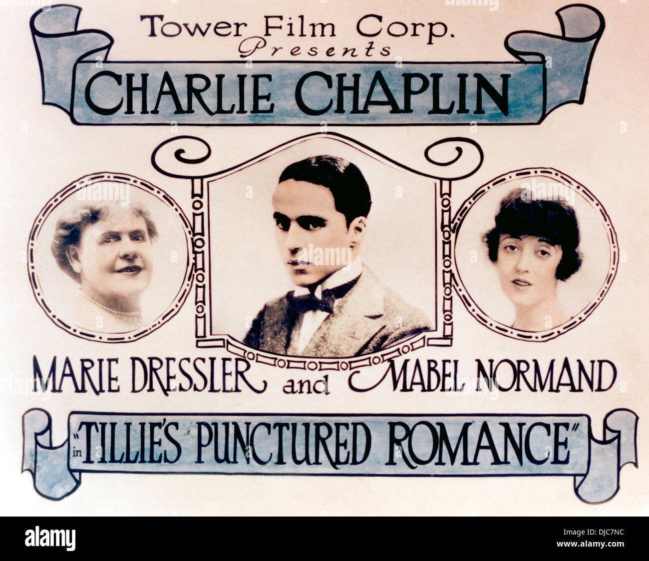Marie Dressler, Charlie Chaplin und Mabel Normand, Filmplakat, Tillie punktiert Romantik, 1914 Stockfoto