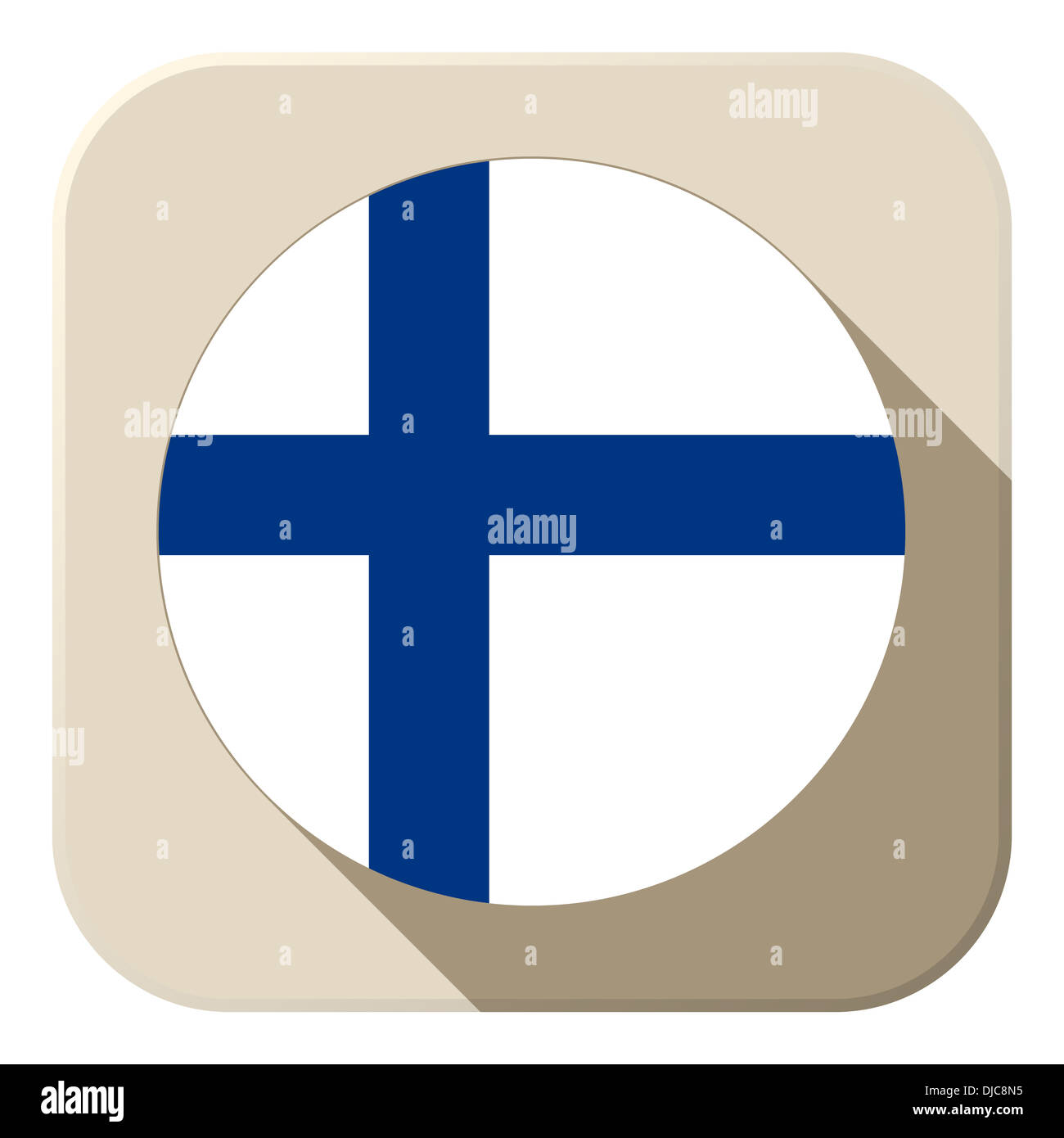Vektor - Finnland Flagge Schaltfläche Symbol moderner Stockfoto