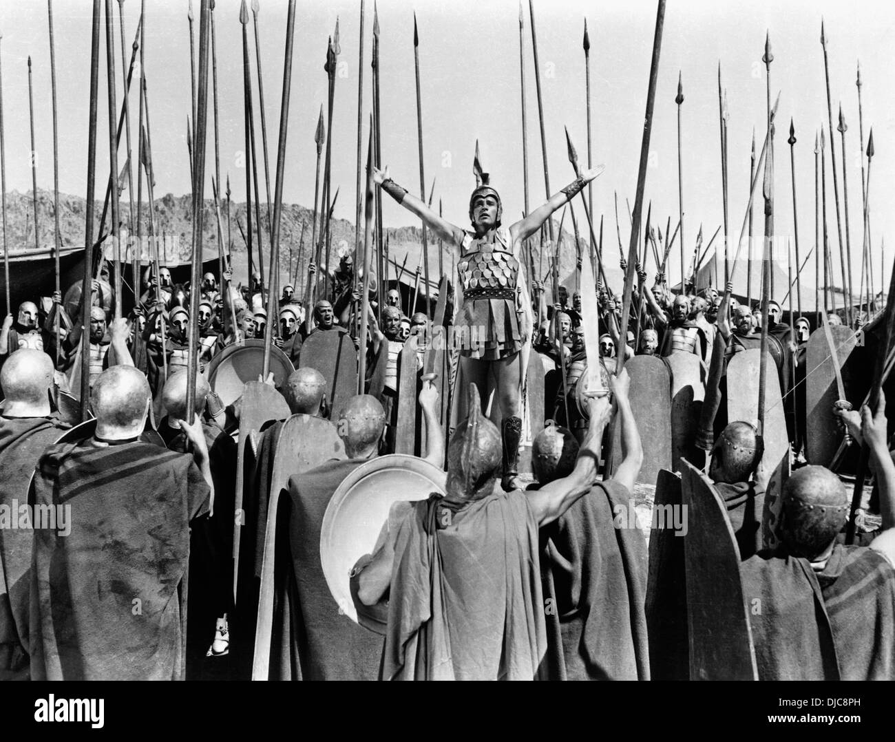 Richard Burton am Set des Films, Alexander der große, 1956 Stockfoto