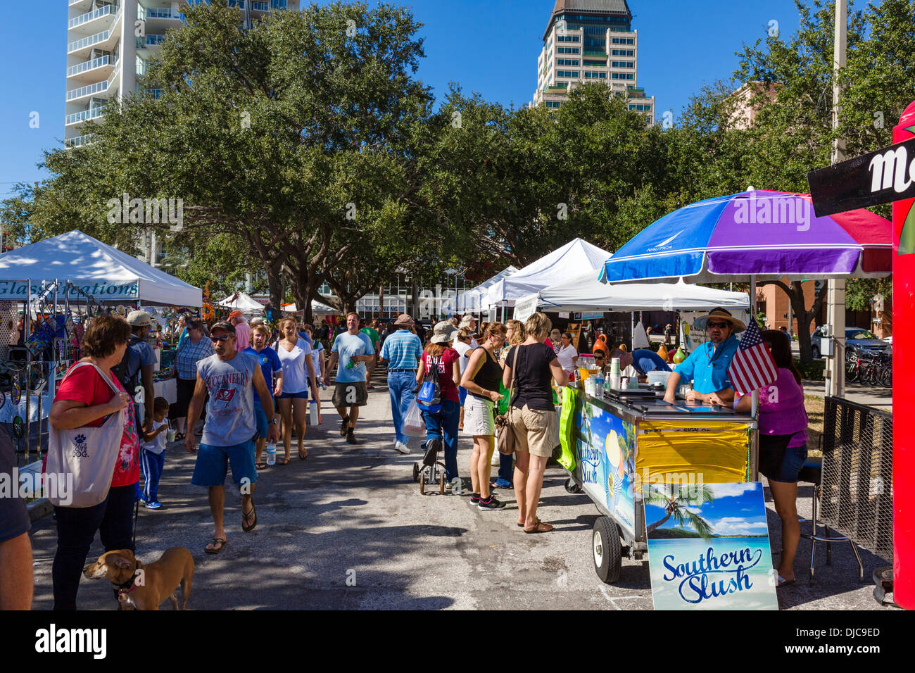 Samstag Morgen Markt, Progress Energy Park, St. Petersburg, Florida, USA Stockfoto