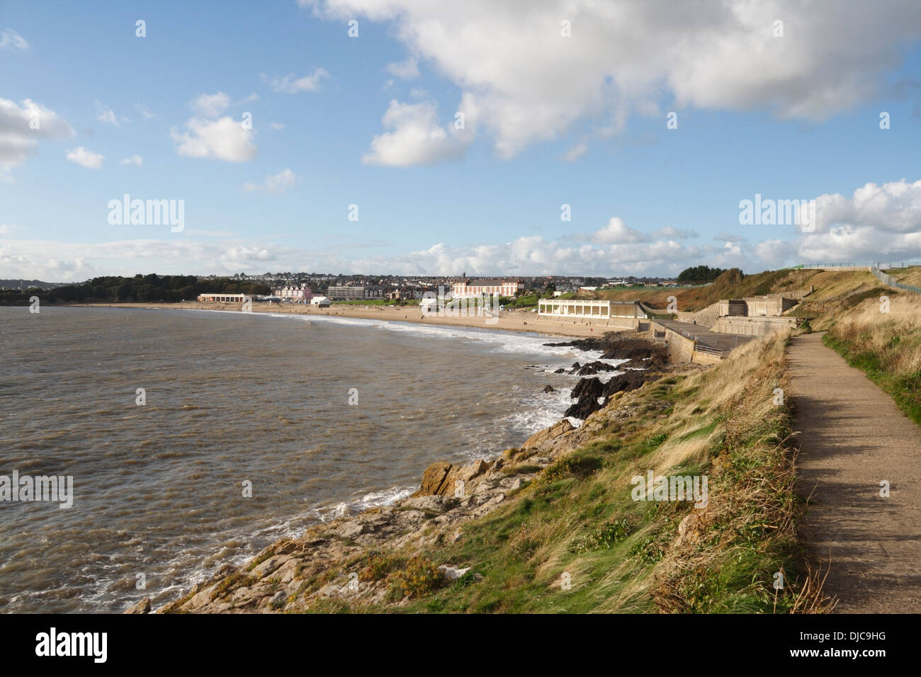 Whitmore Bay and Beach in Barry Island, Wales, Großbritannien, walisische Küste britische Küstenlandschaft Stockfoto