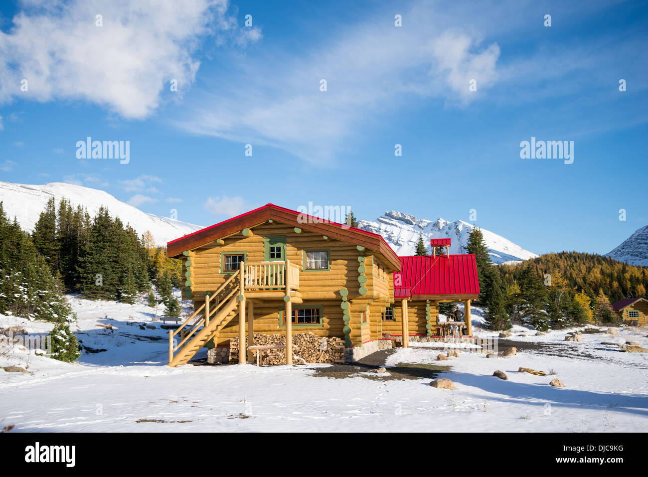 Mt Assiniboine Lodge, Mount Assiniboine Provincial Park, Britisch-Kolumbien, Kanada Stockfoto