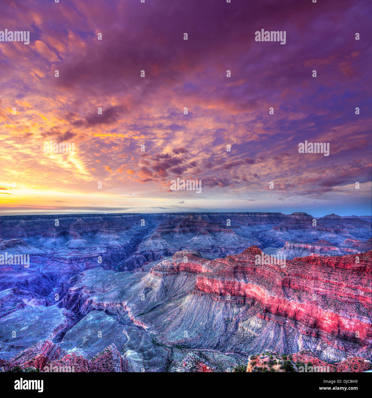 Arizona Sonnenuntergang Grand Canyon National Park Mutter Punkt in den USA Stockfoto