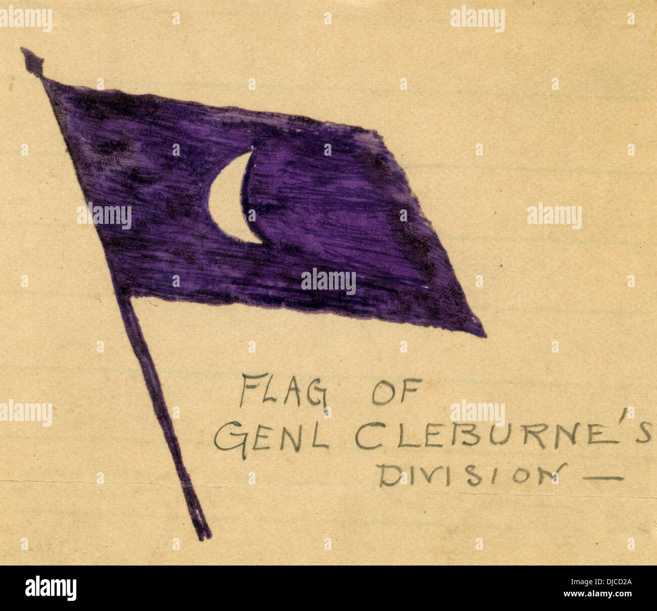 Flagge des Bürgerkriegs General Cleburne Division, 15. Arkansas, USA Stockfoto